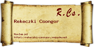 Rekeczki Csongor névjegykártya